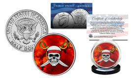 SKULL Official Legal Tender JFK Kennedy Half Dollar U.S Coin - Pirate Swords Red - £6.78 GBP