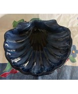 Vintage Bermuda Pottery Nautical Blue Soap Dish Sea Shell Design - $24.29 CAD
