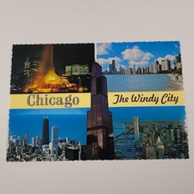 Chicago The Windy City Illinois Postcard USA Collage Pics Points of Interests  - £6.73 GBP