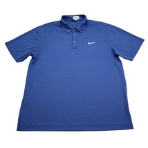 Nike Shirt Mens Large Blue White Stretch Polo Golf Lightweight Hike Fish... - £18.18 GBP