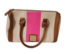Victoria&#39;s Secret Tan and Pink Canvas Handbag Purse - £23.15 GBP