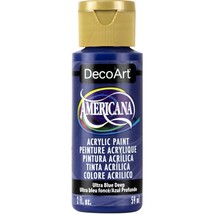 DecoArt Americana Acrylic Paint 2oz - Ultra Blue Deep - Transparent - £13.46 GBP