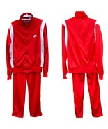 Vintage 90s y2k Nike classic Red white warm-up tracksuit Size Medium M - $97.02