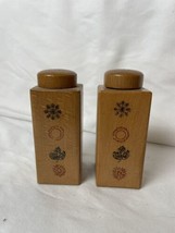 Vintage Wooden Four Seasons Salt And Pepper Shakers - £11.19 GBP