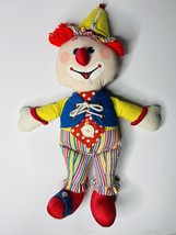 Fisher Price Clown Plush 17&quot; Learn To Button Lace Snap Count TieVintage - £20.73 GBP