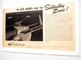1943 World War II Ad Fairchild Engine and Airplane Corp, N.Y. Subtractin... - $8.99