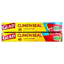 Glad Cling N Seal Plastic Food Wrap, 45 sq. ft. (Pack of 2) - £7.94 GBP