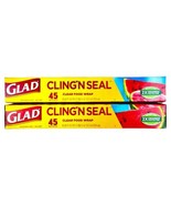 Glad Cling N Seal Plastic Food Wrap, 45 sq. ft. (Pack of 2) - £7.80 GBP