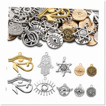 50-Piece Horus Charms Pendant Set - Tibetan Metal Charms for DIY Jewelry Making - £19.05 GBP