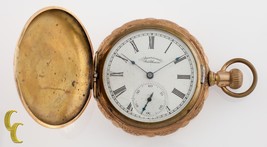 Gold Filled Antique Waltham Full Hunter Pocket Watch Grade J 6S 7-Jewel 1897 - $389.81