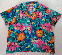 Vtg Hilo Hattie Shirt Womens XL Multi Hawaiian Short Sleeve Collared Button Down - £21.68 GBP