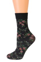BestSockDrawer BARI 60DEN socks with red roses - £7.91 GBP