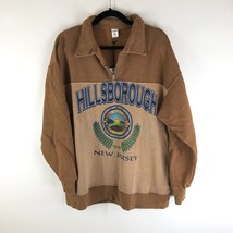 Re/Done Women 80s Upcycled Oversized Sweatshirt Half Zip Hillsborough Brown XS/S - £77.19 GBP