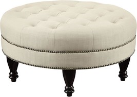 Coaster Home Furnishings Elchin Round Upholstered Tufted Ottoman Oatmeal - $233.94