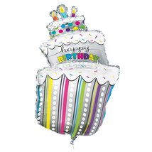 &quot;Happy Birthday&quot; Multicolor Giant Foil Balloons, 40&quot; (Pack of 5) - Vibra... - $8.70