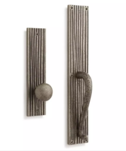 New Antique Pewter Corded Shima Solid Bronze Dummy Entrance Door Set with Knob b - £121.84 GBP