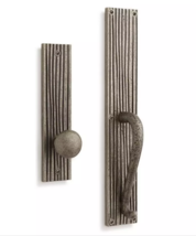 New Antique Pewter Corded Shima Solid Bronze Dummy Entrance Door Set wit... - $154.95