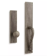 New Antique Pewter Corded Shima Solid Bronze Dummy Entrance Door Set wit... - $154.95