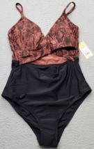 Kona Sol Swimsuit Womens Small Multi Wrap Front Medium Coverage One Piec... - $26.58 CAD