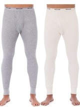 Fruit Of The Loom Big Men&#39;s Thermal Bottoms 2 Pack Size 4XL Natural &amp; Gr... - $22.99