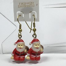 Vintage Earrings Santa Claus Dangle Christmas Novelty  - £8.69 GBP