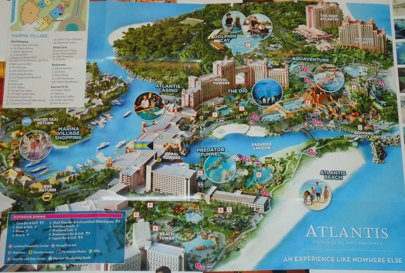 atlantis resort brochure and map