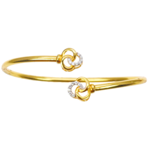 22ct Yellow Gold Ladies Cuff Flexible Crossover Torque Bangle 2.5mm Width - $1,068.19