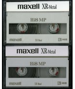 TWO MAXELL XR-METAL HI8 MP RECORDED ON 8MM TAPES - $191.56 MXN