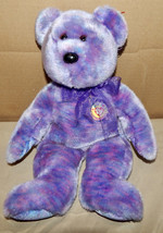 Ty Beanie Babies Official Club 15&quot; Speckled Bear Purple 2001 Stuffed Ani... - £15.57 GBP