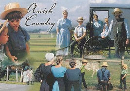 Postcard Amish Country Family Women Children Pennsylvania Unused - £4.57 GBP