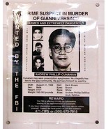 FBI Wanted Poster Gianni Versace Killer Andrew Phillip Cunanan 1997 Lami... - $197.01