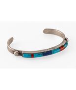 Vintage Benny Armijo Sterling Silver Inlay Cuff Bracelet 6mm - €539,65 EUR