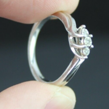 Size 7 Womens Ring Sterling Silver Ladies x3 Diamond .925 Estate Sale! - £27.67 GBP