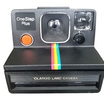 Polaroid Land Camera OneStep Plus Black Rainbow Stripe Missing Eye Piece VTG - £20.25 GBP