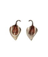 Sterling Silver Calla Lily Flower Earrings Stud 1&quot; Screw Back Floral Nature - £11.78 GBP