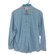 Ryan Seacrest Distinction Blue Button Down Dress Shirt 16 Neck 32/33 Sleeve - £18.15 GBP