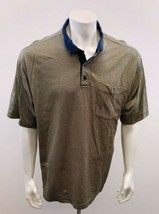 Point Zero Golf Men&#39;s Short Sleeve Polo Shirt Size Medium Green Beige Co... - £8.67 GBP