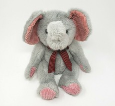 13&quot; Vintage Russ Berrie Pink &amp; Grey Elephant Jumbles Stuffed Animal Plush Toy - £22.36 GBP