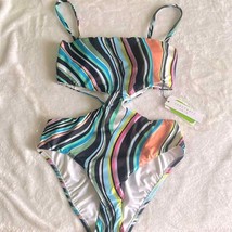 Sanctuary Bathing Suit One piece Small Swim Side Cutout Padded Cup Dizzy... - $74.25