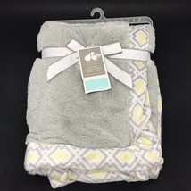 Just Born Plush Baby Blanket Gray Geometric Luxe Triboro Quilt - $79.99