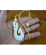 MA-60  MAORI style Swan FISH HOOK white PENDANT Jewelry Necklace water b... - $29.47 CAD