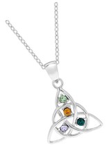 Personalized 4 Stone Celtic Trinity Knot Birthstone Pendant - $336.54