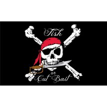 Fish or Cut Bait Pirate Flag with Grommets 3ft x 5ft - £13.00 GBP