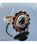 VINTAGE 925 STERLING SILVER HEMATITIE FLOWER RING SIZE 6.5 - $45.82