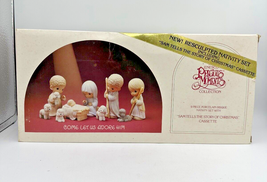 Precious Moments 9 Pc Nativity Set Come Let Us Adore Him Tape 104000 Ene... - £45.59 GBP