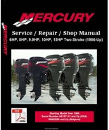 Mercury Outboard Repair Service &amp; Shop Manual (6HP, 8HP, 9.9HP, 10HP, 15... - £7.48 GBP