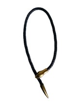 Avant Garde Paris by Marie-Eve Carre Brass Plate and Leather Snake Neckl... - $111.78