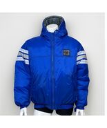 Billion Bay Retro Jacket Mens L Blue Reflective Full Zip Hooded Winter S... - €70,88 EUR
