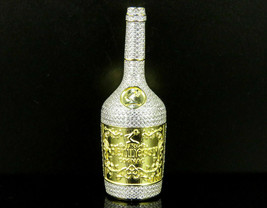 2.5CT Men&#39;s 14K Yellow Gold Over Diamond Hennessy Champagne Bottle Charm Pendant - £112.10 GBP
