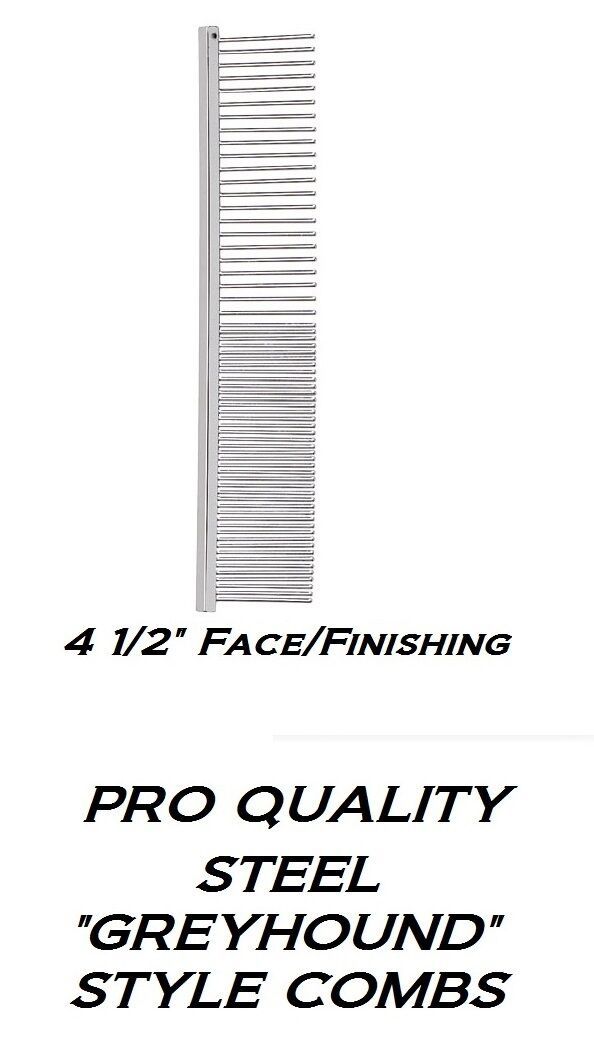 Master Grooming Tools Greyhound Style STEEL FACE&amp;FINISHING 4.5&quot;COMB Pet ... - $13.99